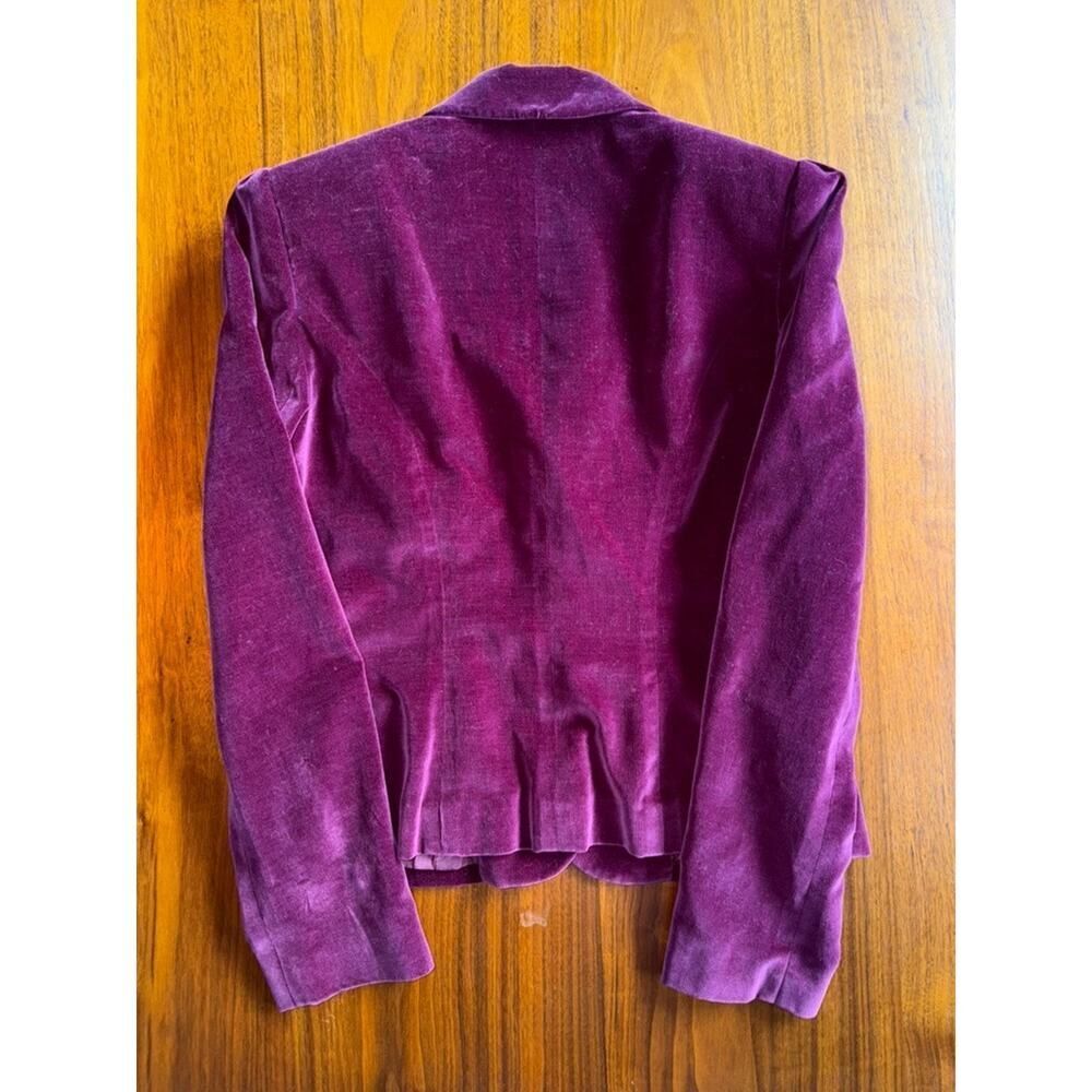 Vintage Charter Club Purple Cotton Velvet Blazer - Size 8 - Picture 3 of 4